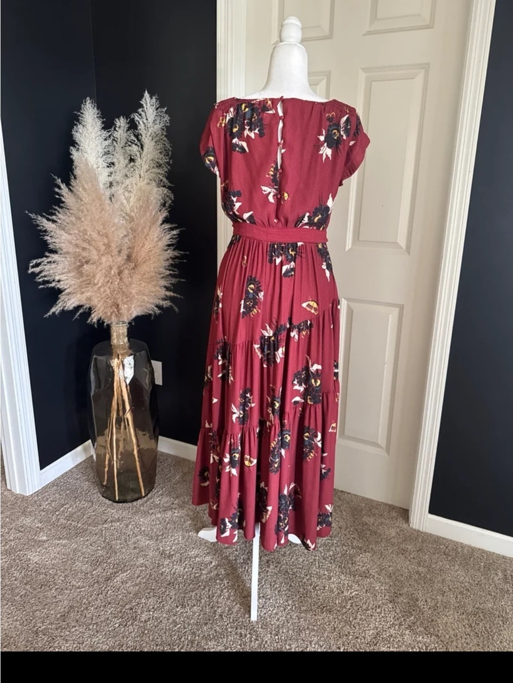 FREE PEOPLE All I Got Printed Maxi Dress In Red Combo size 6 - Picture 9 of 12